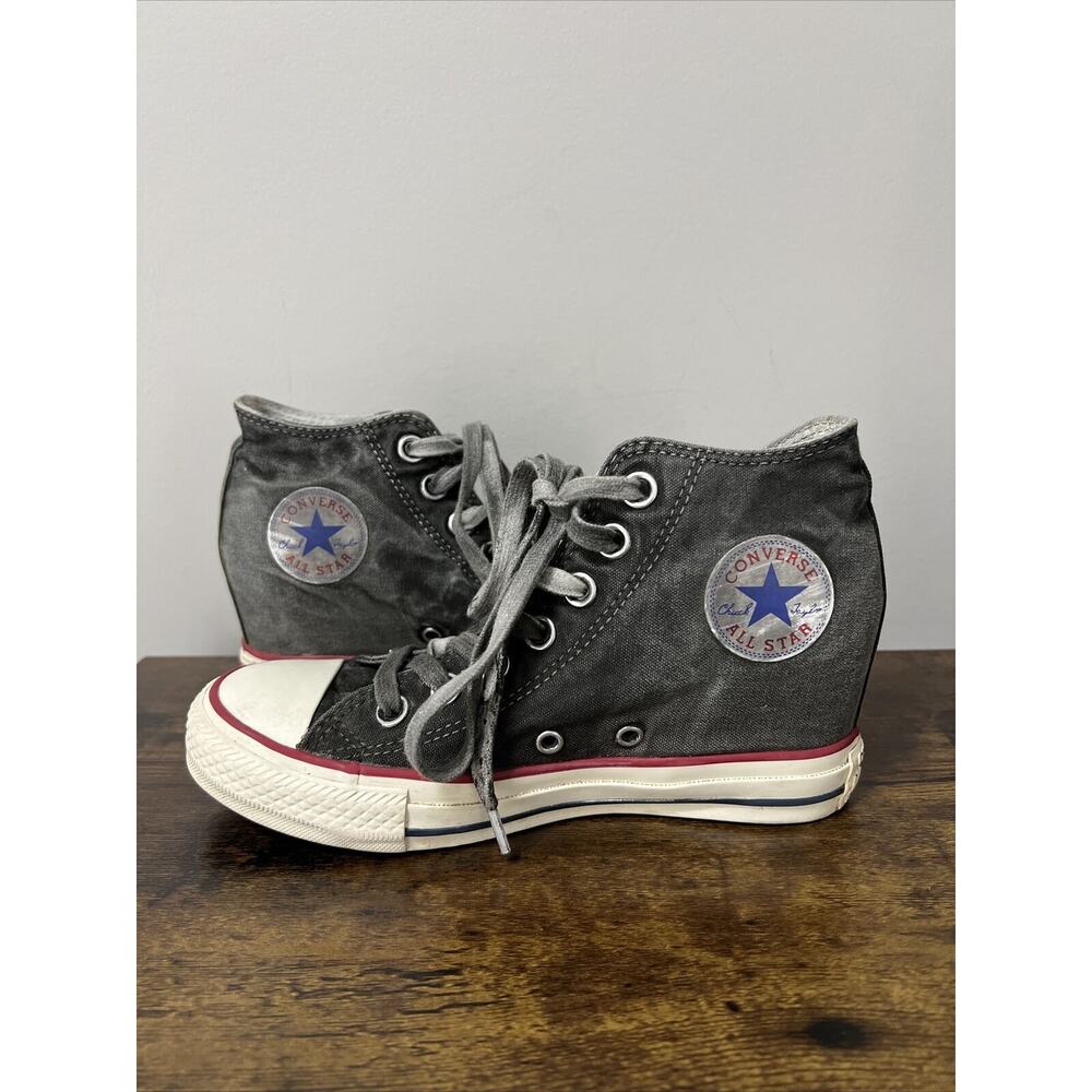 Converse CTAS Lux Mid Hidden Wedge Heel Distressed Grey 547193C Womens Size‎ 6